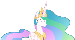 Size: 6000x3199 | Tagged: safe, artist:n0kkun, derpibooru import, princess celestia, alicorn, pony, crown, cute, cutelestia, eyes closed, female, jewelry, mare, regalia, simple background, solo, transparent background, vector