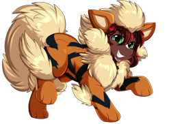 Size: 3509x2550 | Tagged: safe, artist:pridark, derpibooru import, oc, oc only, pony, arcanine, clothes, commission, cosplay, costume, cute, daaaaaaaaaaaw, male, nintendo, pokémon, simple background, smiling, solo, transparent background