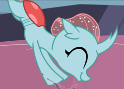 Size: 1060x759 | Tagged: safe, derpibooru import, screencap, ocellus, the hearth's warming club, cropped, cute, diaocelles, diving, eyes closed, smiling, solo