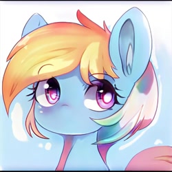 Size: 1024x1024 | Tagged: safe, artist:thisponydoesnotexist, derpibooru import, neural network, no mouth, not rainbow dash