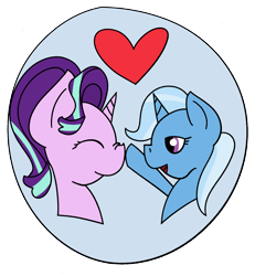 Size: 1200x1299 | Tagged: safe, artist:teddieatwork, derpibooru import, starlight glimmer, trixie, pony, unicorn, boop, cropped, female, heart, lesbian, shipping, simple background, startrix, transparent background