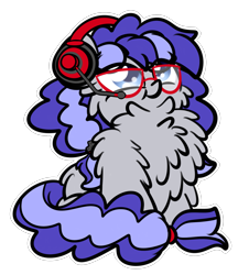 Size: 1777x1963 | Tagged: safe, artist:kimjoman, derpibooru import, oc, oc only, oc:cinnabyte, earth pony, pony, adorkable, chest fluff, commission, cute, dork, female, fluffy, gaming headset, glasses, headphones, headset, impossibly large chest fluff, mare, proud, simple background, transparent background, ych result