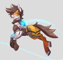 Size: 2208x2115 | Tagged: safe, artist:1an1, derpibooru import, pony, ass, butt, clothes, crossover, female, high res, mare, overwatch, ponified, solo, tracer, video game crossover, visor