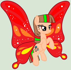 Size: 1300x1276 | Tagged: safe, artist:twidashfan1234, derpibooru import, oc, oc only, oc:firefly solstice, pegasus, pony, base used, butterfly wings, flying, solo, wings