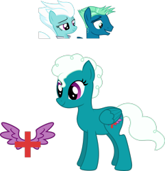 Size: 2109x2191 | Tagged: safe, artist:littlejurnalina, derpibooru import, fleetfoot, sky stinger, oc, pegasus, pony, female, mare, offspring, parent:fleetfoot, parent:sky stinger, simple background, transparent background