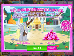 Size: 2048x1536 | Tagged: safe, derpibooru import, derpy hooves, crack is cheaper, gameloft, sale, screenshots