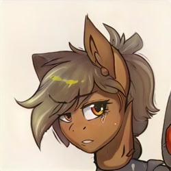 Size: 1024x1024 | Tagged: safe, artist:thisponydoesnotexist, derpibooru import, oc, earth pony, ambiguous facial structure, neural network, not applejack, orange eyes