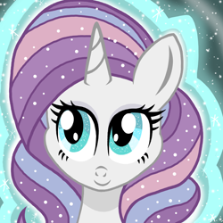 Size: 800x800 | Tagged: safe, artist:katya, derpibooru import, edit, potion nova, pony, my little pony: pony life, bust, g4.5 to g4, portrait, solo, sparkles