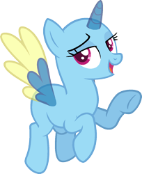 Size: 982x1206 | Tagged: safe, artist:pegasski, derpibooru import, oc, oc only, alicorn, pony, fame and misfortune, alicorn oc, bald, base, bedroom eyes, eyelashes, flying, horn, open mouth, simple background, smiling, solo, transparent background, two toned wings, underhoof, wings
