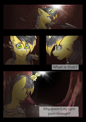 Size: 3336x4776 | Tagged: safe, artist:tillie-tmb, derpibooru import, oc, oc:tempest, pony, unicorn, comic:the amulet of shades, female, magic, mare, solo