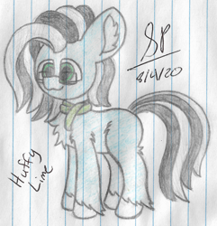 Size: 1844x1916 | Tagged: safe, artist:mlplayer dudez, derpibooru import, oc, oc only, earth pony, pony, :3, chest fluff, clothes, colored, cute, ear fluff, fluffy, glasses, happy, leg fluff, scarf, signature, smiling, solo, standing, traditional art