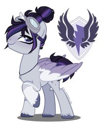 Size: 1300x1500 | Tagged: safe, artist:gihhbloonde, derpibooru import, oc, alicorn, pony, goggles, male, simple background, solo, stallion, transparent background, two toned wings, wings