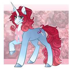 Size: 2089x2000 | Tagged: safe, artist:jeshh, derpibooru import, oc, pony, unicorn, female, magical lesbian spawn, mare, neck bow, offspring, parent:cherry jubilee, parent:sassy saddles, solo