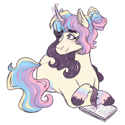 Size: 3000x3000 | Tagged: safe, artist:kikirdcz, derpibooru import, oc, oc only, pony, unicorn, female, magic, mare, prone, simple background, solo, transparent background