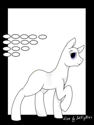 Size: 1200x1600 | Tagged: safe, artist:intfighter, derpibooru import, oc, oc only, pony, unicorn, base, horn, lineart, monochrome, raised hoof, solo, unicorn oc