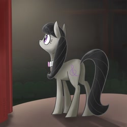 Size: 1280x1280 | Tagged: safe, artist:pfeffaroo, derpibooru import, octavia melody, earth pony, pony, curtain, female, stage