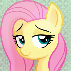 Size: 2048x2048 | Tagged: safe, artist:catachromatic, artist:thisponydoesnotexist, derpibooru exclusive, derpibooru import, fluttershy, pegasus, pony, bedroom eyes, neural network, redraw, solo