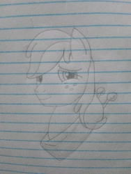 Size: 2448x3264 | Tagged: safe, derpibooru import, earth pony, drawing, freckles, lined paper, male, pencil drawing, picture for breezies, smiling, traditional art, yoke