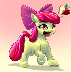 Size: 533x537 | Tagged: safe, artist:mykegreywolf, apple bloom, earth pony, pony, female, filly, gradient background, solo