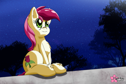 Size: 1000x666 | Tagged: safe, artist:clouddg, roseluck, earth pony, pony, cutie mark, female, mare, solo, two toned mane