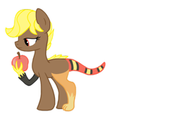 Size: 1024x768 | Tagged: safe, artist:chocolate-opals, hybrid, apple, crack shipping, food, interspecies offspring, offspring, parent:applejack, parent:discord, parents:applecord