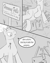 Size: 1600x2000 | Tagged: safe, artist:miniferu, pony, unicorn, comic, fight, sketch