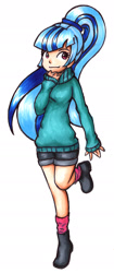 Size: 1145x2734 | Tagged: safe, artist:gummigator, sonata dusk, equestria girls, rainbow rocks, clothes, ponytail, solo, sweater