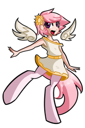 Size: 666x1000 | Tagged: safe, artist:reiduran, oc, oc only, oc:dawn, satyr, colored, offspring, parent:anon, parent:oc:anon, parent:princess celestia, solo