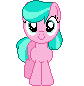 Size: 84x86 | Tagged: safe, artist:onil innarin, aquamarine, earth pony, pony, c:, cute, female, filly, looking at you, pixel art, simple background, solo, solo female, transparent background