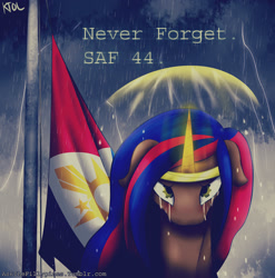 Size: 2048x2073 | Tagged: safe, artist:pshyzomancer, oc, oc only, oc:arao bathala, fillypines, nation ponies, philippines, ponified, rain, solo