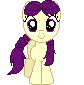 Size: 84x85 | Tagged: safe, artist:onil innarin, boysenberry, earth pony, pony, c:, female, filly, looking at you, pixel art, simple background, solo, solo female