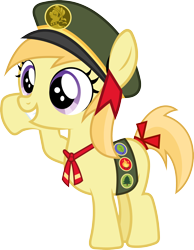 Size: 2000x2581 | Tagged: safe, artist:lumorn, noi, tag-a-long, earth pony, pony, clothes, female, filly, filly guides, raised leg, simple background, solo, solo female, transparent background, uniform, vector