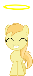 Size: 4000x9195 | Tagged: safe, artist:lumorn, noi, earth pony, pony, eyes closed, female, filly, grin, halo, simple background, smiling, solo, solo female, transparent background, vector