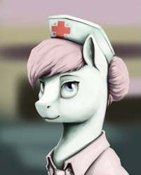 Size: 747x931 | Tagged: safe, artist:28gooddays, nurse redheart, bust, hat, nurse, portrait, solo