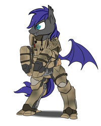 Size: 800x1000 | Tagged: safe, artist:slouping, oc, oc:au hasard, bat pony, pony, armor, call of duty, call of duty advanced warfare, crossover, powered exoskeleton, soldier