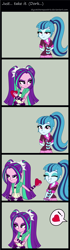 Size: 1684x6000 | Tagged: safe, artist:skycatcherequestria, aria blaze, sonata dusk, equestria girls, arisona, bedroom eyes, blushing, comic, cute, daaaaaaaaaaaw, female, lesbian, shipping, tsundaria, tsundere, valentine's day