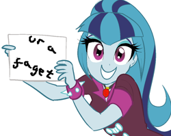 Size: 964x768 | Tagged: safe, artist:rileyav, edit, sonata dusk, equestria girls, exploitable meme, meme, solo, sonata's doodle, ur a faget, vulgar