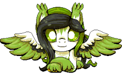 Size: 320x194 | Tagged: safe, artist:bone-bone, derpibooru import, oc, oc only, oc:stormy, original species, pegasus, paws, pixel art, solo, wingding eyes