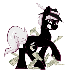 Size: 1750x1750 | Tagged: safe, artist:bigbuxart, derpibooru import, oc, oc only, earth pony, pony, hat, money