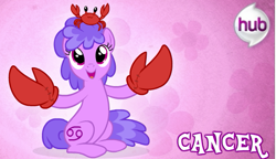 Size: 561x323 | Tagged: safe, artist:patchwerk-kw, derpibooru import, crab, cancer (horoscope), horoscope, ponified, ponyscopes, zodiac