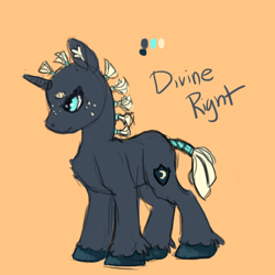 Size: 1500x1500 | Tagged: safe, artist:weepysheep, derpibooru import, oc, oc only, oc:divine right, pony, unicorn, orange background, simple background, solo