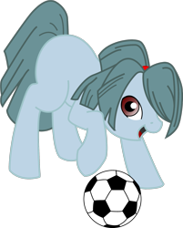 Size: 1597x1988 | Tagged: safe, artist:oatcaker, derpibooru import, ball, football, inazuma eleven, kazemaru ichirouta, ponified