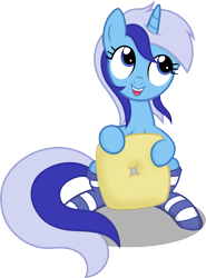 Size: 7842x10613 | Tagged: safe, artist:agamnentzar, artist:tryhardbrony, derpibooru import, minuette, absurd resolution, clothes, cute, minubetes, pillow, simple background, socks, solo, striped socks, transparent background, vector