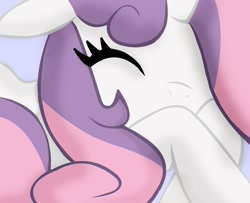 Size: 1220x990 | Tagged: safe, artist:misuuzu, derpibooru import, sweetie belle, close-up, sleeping, solo