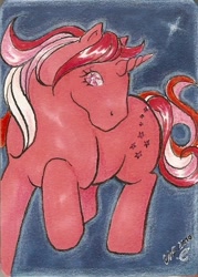 Size: 286x400 | Tagged: safe, artist:haawan, derpibooru import, galaxy (g1), twinkle eyed pony, g1, solo, traditional art