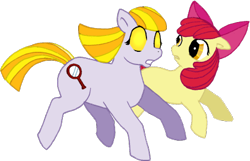 Size: 454x292 | Tagged: safe, artist:deathdog3000, derpibooru import, apple bloom, oc, oc:ruby, story of the blanks