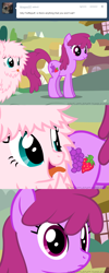 Size: 650x1625 | Tagged: safe, artist:mixermike622, derpibooru import, berry punch, berryshine, oc, oc:fluffle puff, comic, fluffy, this will end in court, tumblr:ask fluffle puff