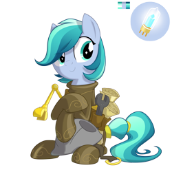 Size: 2400x2400 | Tagged: safe, artist:equestria-prevails, derpibooru import, oc, oc only, oc:fixette, crystal pony, pony, crystal pony oc, engineer, simple background, transparent background