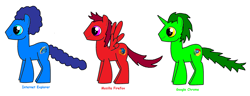 Size: 2092x802 | Tagged: safe, artist:star dragon, derpibooru import, oc, oc only, comic sans, firefox, google chrome, internet, internet browser, internet explorer, ponified