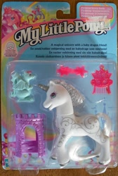 Size: 844x1258 | Tagged: safe, derpibooru import, princess silver swirl, dragon, g2, box, castle, comb, official, toy, zip-zip